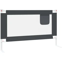 Barriere de securite de lit d'enfant Gris fonce 120x25 cm Tissu