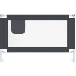Barriere de securite de lit d'enfant Gris fonce 120x25 cm Tissu