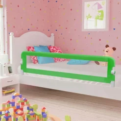 Barriere de securite de lit d'enfant Vert 180x42 cm Polyester