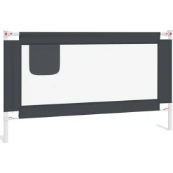 Barriere de securite de lit d'enfant Gris fonce 140x25 cm Tissu