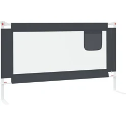 Barriere de securite de lit d'enfant Gris fonce 140x25 cm Tissu