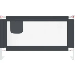 Barriere de securite de lit d'enfant Gris fonce 140x25 cm Tissu