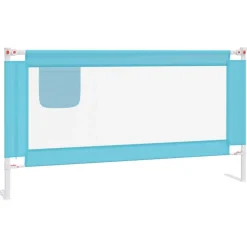 Barriere de securite de lit d'enfant Bleu 160x25 cm Tissu