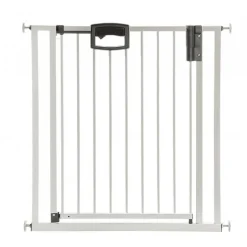 Barrière de porte à pression Easylock Plus métal 80,5 cm - 88,5 cm Blanc/Gris