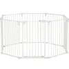 Barrière de sécurité - parc enclos chien modulable pliable - porte verrouillable - 8 panneaux acier et PP - dim. 482,5L max. x 76H cm blanc
