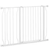 Barrière de sécurité barrière pour animal domestique longueur réglable barrière escaliers couloirs portes sans perçage en acier et ABS dim. 75-115L x 76H cm blanc