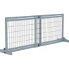 Barrière de sécurité chien barrière autoportante longueur réglable dim. 104-183L x 36l x 69H cm bois pin gris acier noir