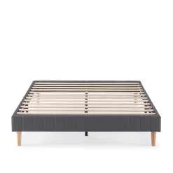 Base rembourrée Eris 140x200 cm Gris foncé