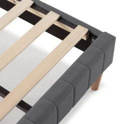 Base rembourrée Eris 140x200 cm Gris foncé