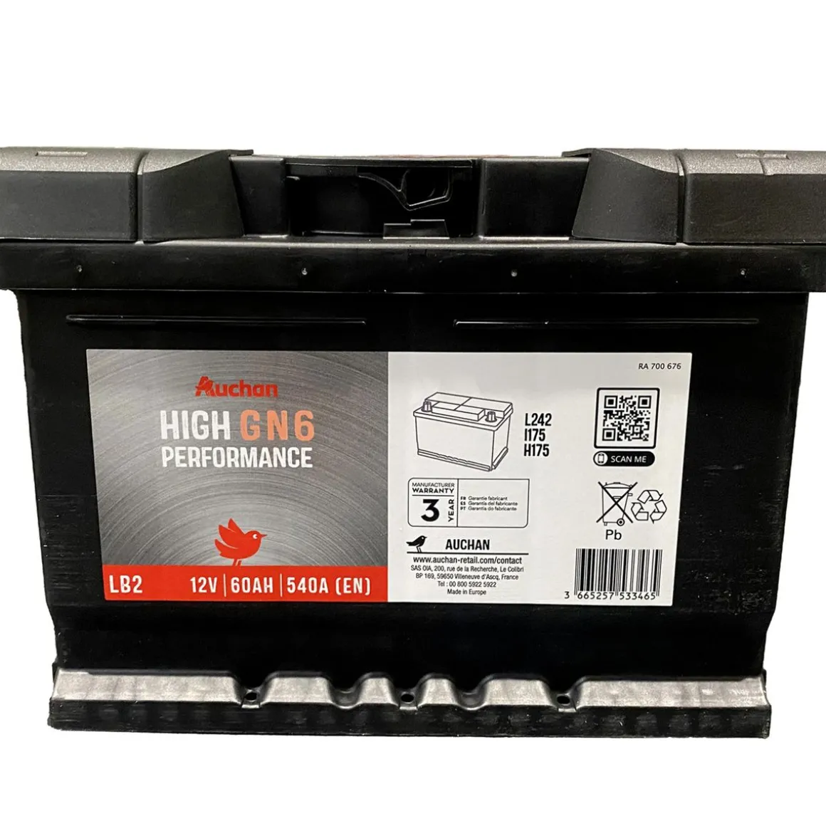 Batterie BN6 L2B 540A 60AH