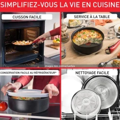 Batterie de cuisine 8 pièces tous feux dont induction DARKSTONE