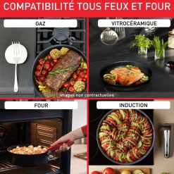 Batterie de cuisine 8 pièces tous feux dont induction DARKSTONE