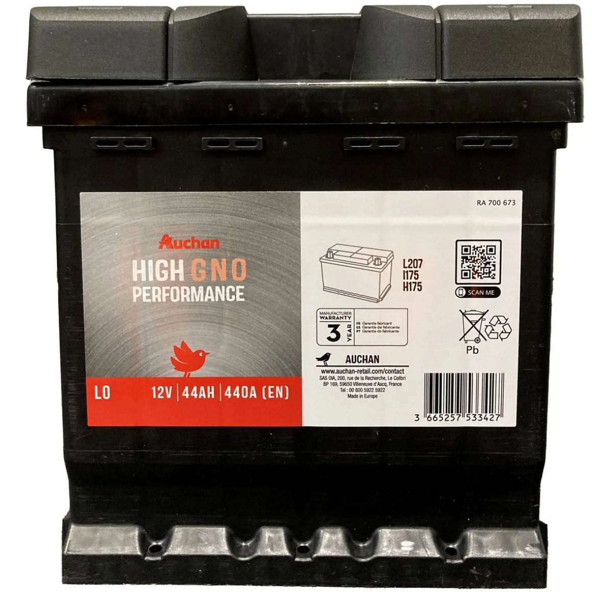 Batterie GN0 L0 340A 40AH