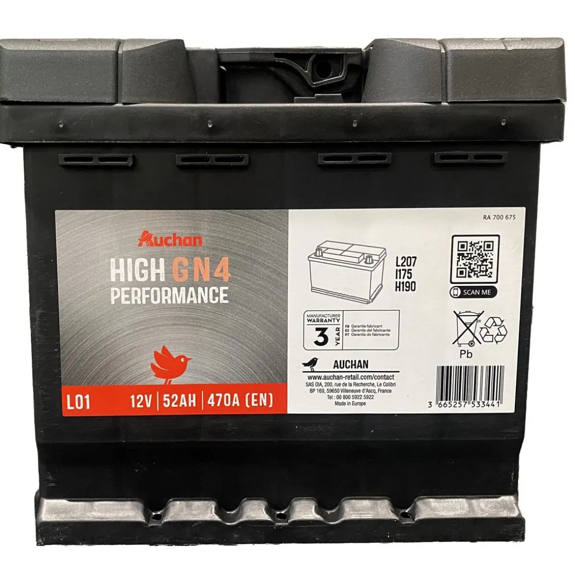Batterie GN4 L1 470A 52AH