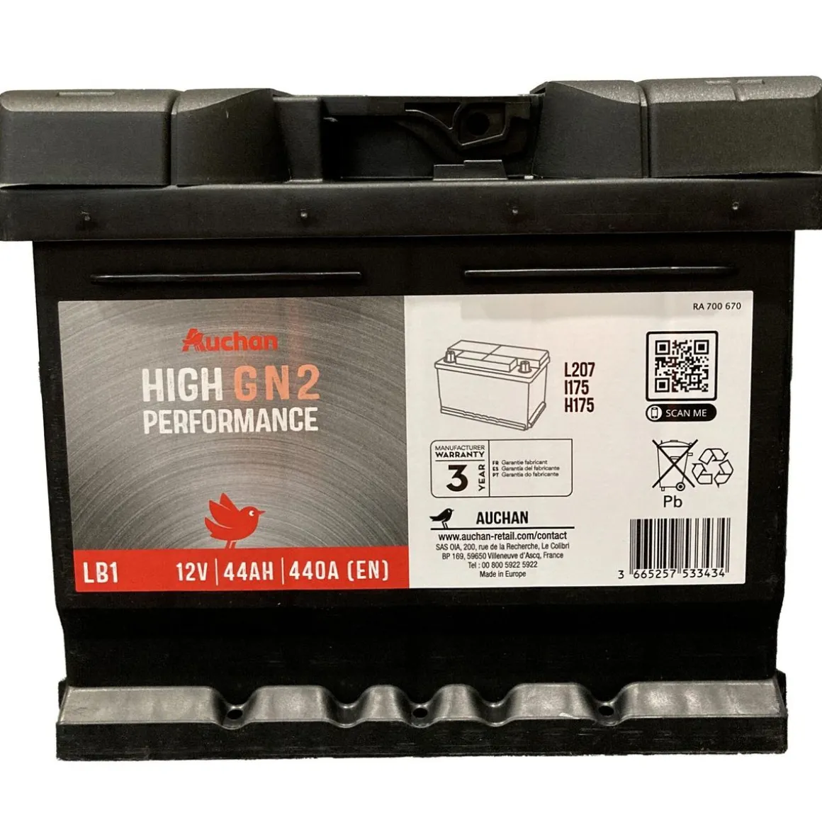 Batterie GN2 L1B 440A 44AH