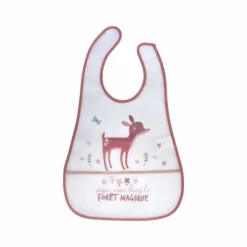 Bavoir Scratch Bébé Faon Forêt Magique 45cm Blanc