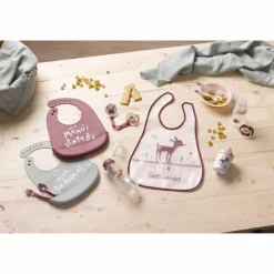 Bavoir Scratch Bébé Faon Forêt Magique 45cm Blanc