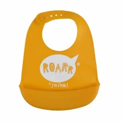 Bavoir Silicone Bébé Sweet Savane 30cm Moutarde