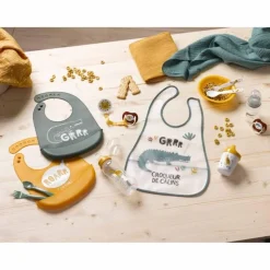 Bavoir Silicone Bébé Sweet Savane 30cm Moutarde