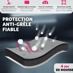 Bâche de voiture anti-grêle imperméable et respirante