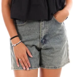 Bermuda en Jean Délaver Femme Monday Premium Bermuda Coupe