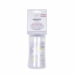Biberon Col Large Étoile 360ml Gris
