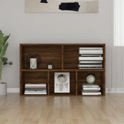 Bibliotheque/Buffet chene marron 50x25x80 cm bois d'ingenierie