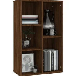 Bibliotheque/Buffet chene marron 50x25x80 cm bois d'ingenierie
