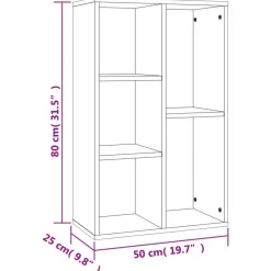 Bibliotheque/Buffet chene marron 50x25x80 cm bois d'ingenierie