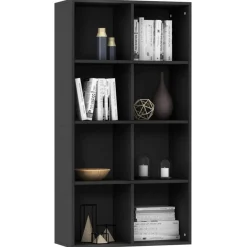 Bibliotheque/Buffet Noir 66x30x130 cm Bois d'ingenierie
