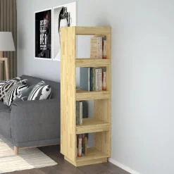 Bibliotheque/Separateur de piece 40x35x135 cm pin massif