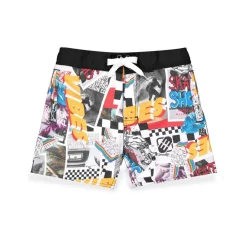 Boardshort court garçon avec ceinture demi-élastiquée Sur