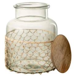 Bocal de Conservation Tricot 28cm Transparent & Naturel