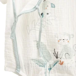 Body bloomer bébé manches courtes écru ouverture croisée Kimi