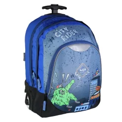 Bodypack Sac à dos à roulettes 2 compartiments Monster Bleu