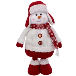 Bonhomme de Neige Télescopique Soir 82cm Rouge