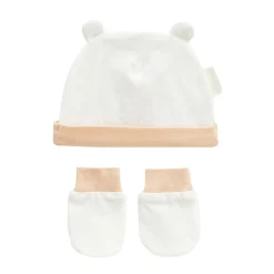 Bonnet bébé et moufles anti-griffures Miss Plume