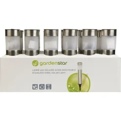 Borne solaire inox LED H38 cm