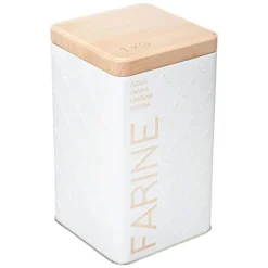 Boîte à Farine Scandi 18cm Blanc