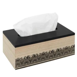 Boîte à Mouchoir Déco Mirage 24cm Noir