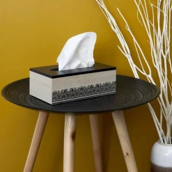 Boîte à Mouchoir Déco Mirage 24cm Noir