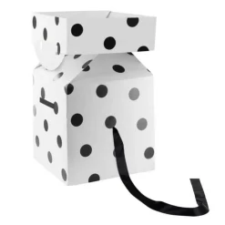 Boîte Cadeau Pliable Festif 13cm Noir & Blanc