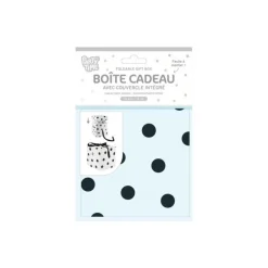 Boîte Cadeau Pliable Festif 13cm Noir & Blanc