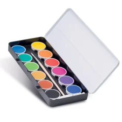 Boîte d'aquarelle fine 12 couleurs Ø 30 mm