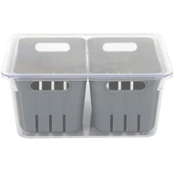 Boîte de Conservation 2 Boîtes 22cm Gris