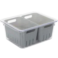 Boîte de Conservation 2 Boîtes 22cm Gris