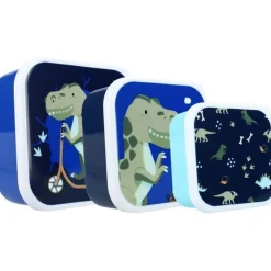 Boîtes goûter x3 Dinosaure - Multicolore