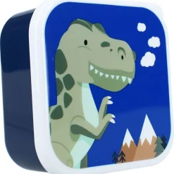 Boîtes goûter x3 Dinosaure - Multicolore