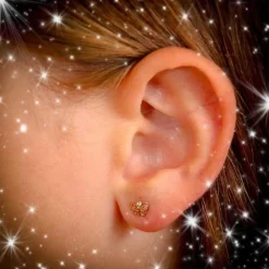 Boucles d'Oreilles Or 18 Carats 750/000 Jaune - Papillon