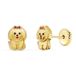 Boucles d'Oreilles Or 18 Carats 750/000 Jaune - Chiens